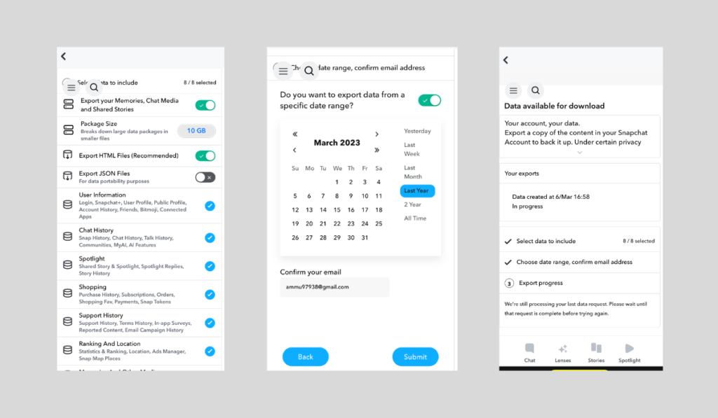 How to download snapchat data
