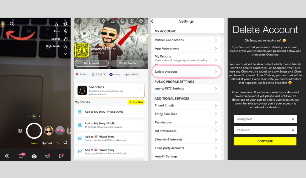How to delete Snapchat account on iPhone